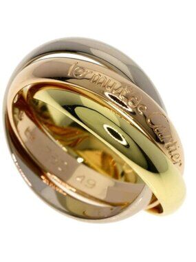 Cartier Trinity Ring 18K Yellow Gold White Pink